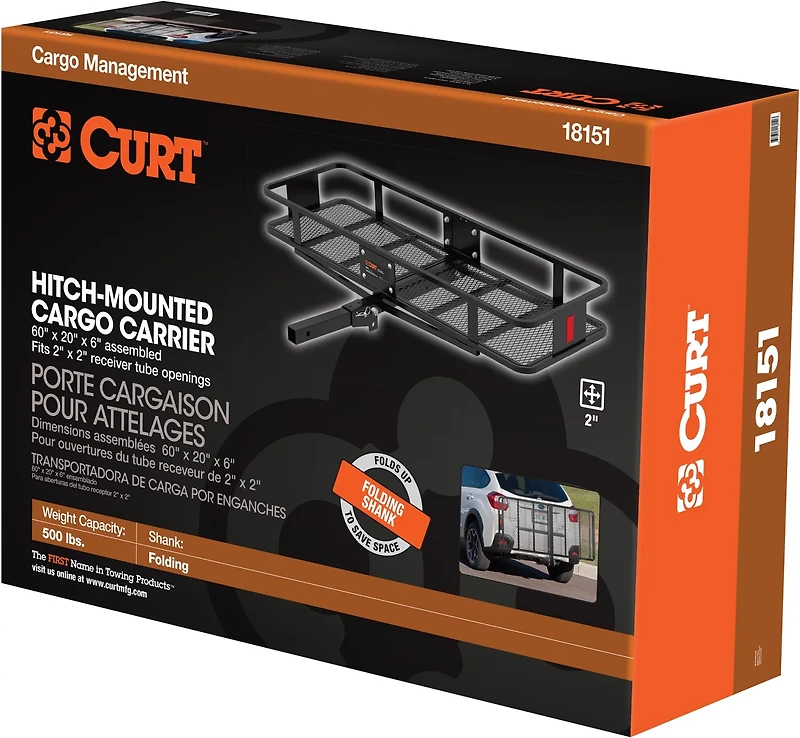 CURT 60 in x 20 in Folding Cargo Carrier