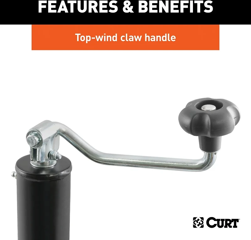 CURT Top Wind Bracket Mount 2,000 lb Swivel Jack