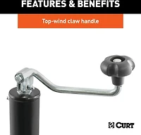 CURT Top Wind Bracket Mount 2,000 lb Swivel Jack