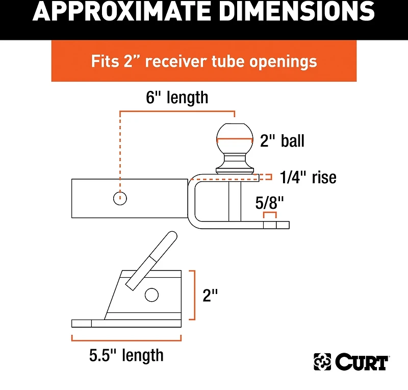 CURT ATV Towing Starter Kit with 2 in Shank and 2 in Trailer Ball