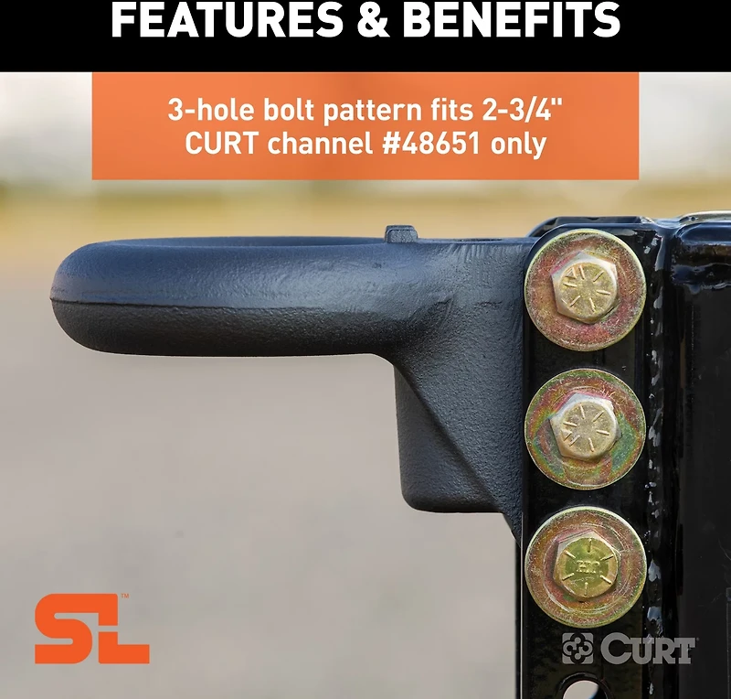 CURT SecureLatch Channel Style 40,000 lb Lunette Ring