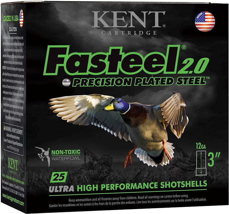 KENT Fasteel 2.0 12 Gauge #2 Shotshells - 25 Rounds