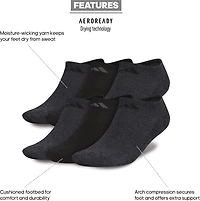 adidas Men's Large Athletic No-Show Socks 6 Pack
