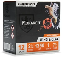 Monarch Wing & Clay 12 Gauge 1 oz Shotshells - 25 Rounds