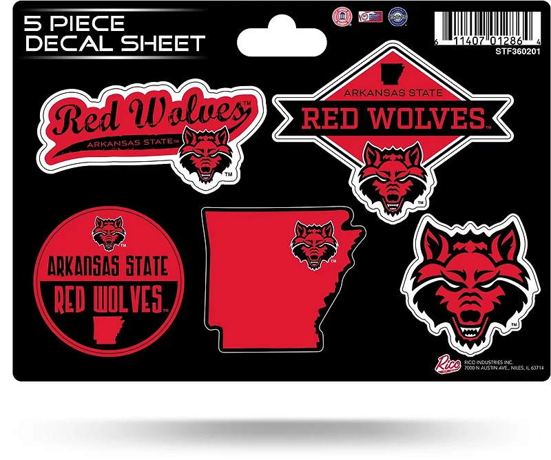 Rico Arkansas State University 5-Piece Sticker Sheet