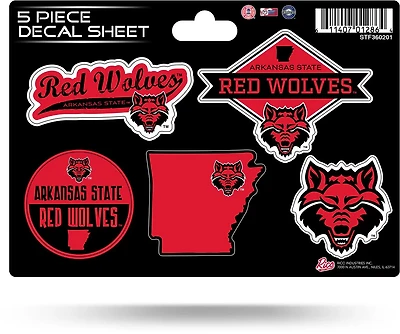 Rico Arkansas State University 5-Piece Sticker Sheet