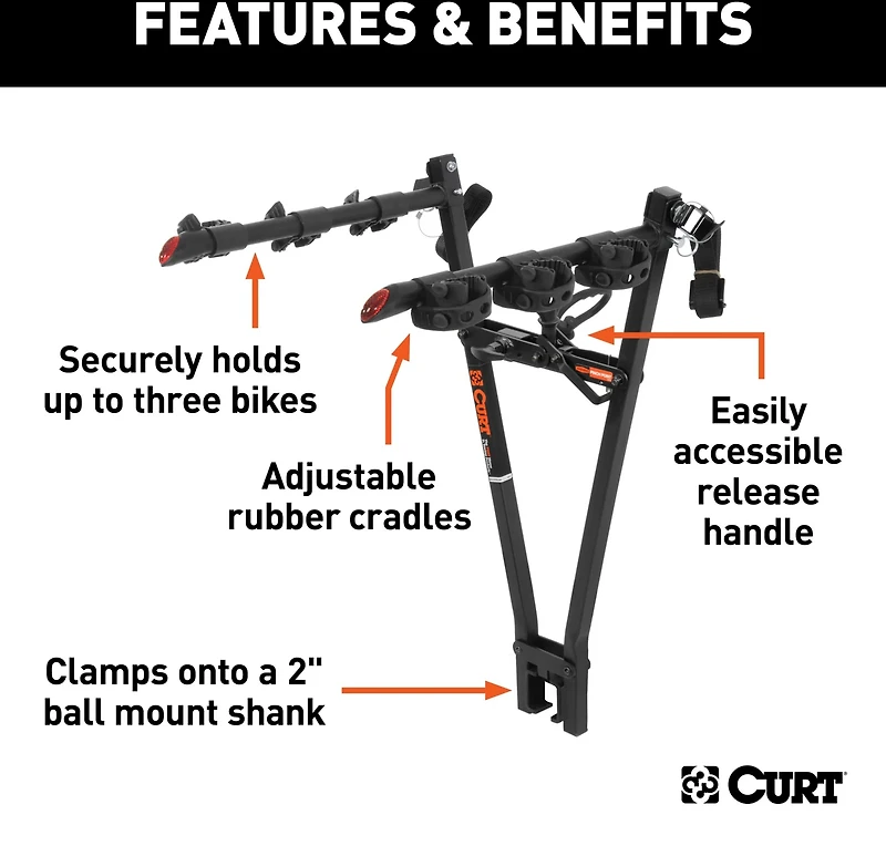 CURT Clamp-On 3-Bike Rack