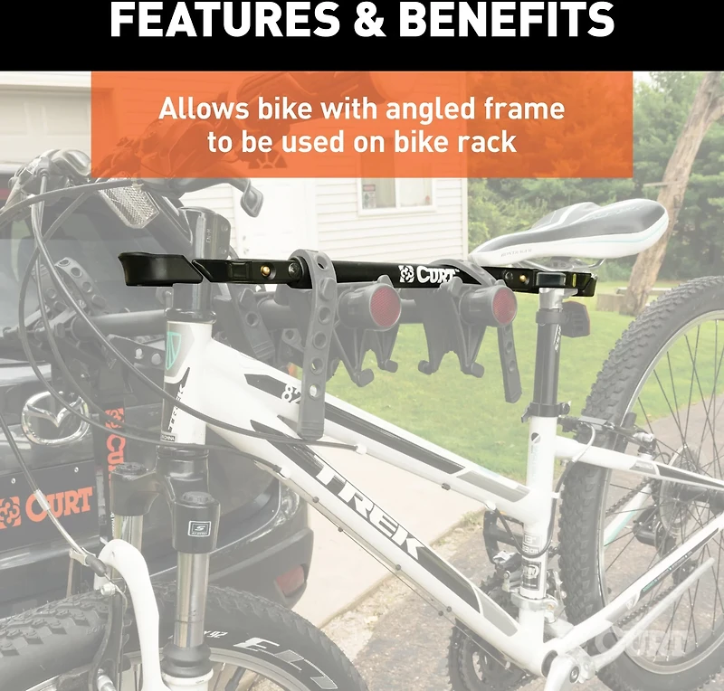 CURT 22.5 in to 31 in Adjustable Bike Adapter Beam for Angled Bikes