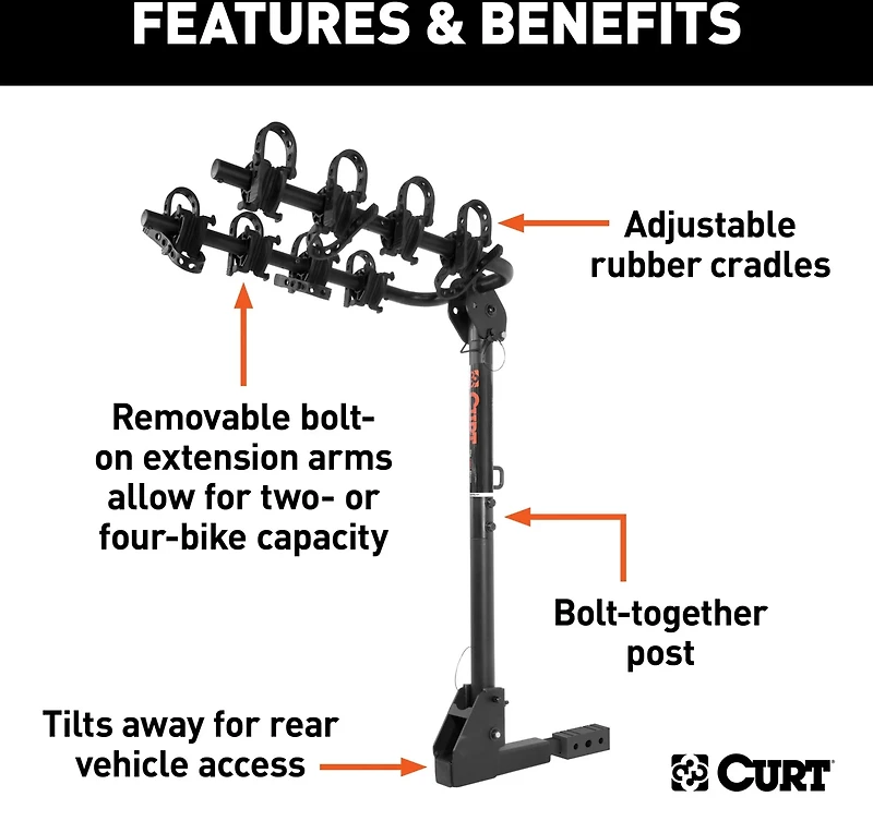 CURT Receiver-Mounted 2 or 4-Bike Rack