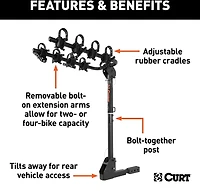 CURT Receiver-Mounted 2 or 4-Bike Rack