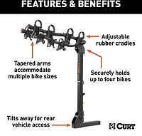 CURT Premium Hitch-Mounted 4-Bike Rack