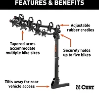 CURT Premium Hitch-Mounted 5-Bike Rack
