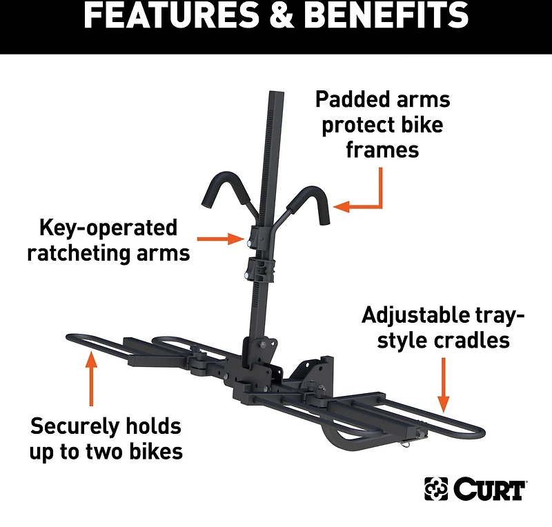 CURT Tray-Style Hitch-Mounted 2-Bike Rack