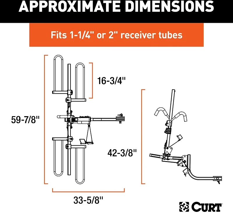 CURT Tray-Style Hitch-Mounted 2-Bike Rack