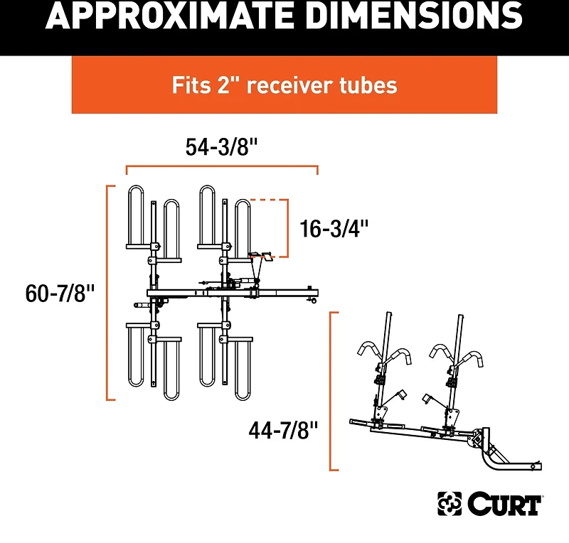 CURT Tray-Style Hitch-Mounted 4-Bike Rack