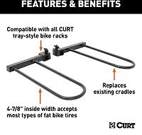 CURT Tray-Style Bike Rack Cradle for Fat Tires