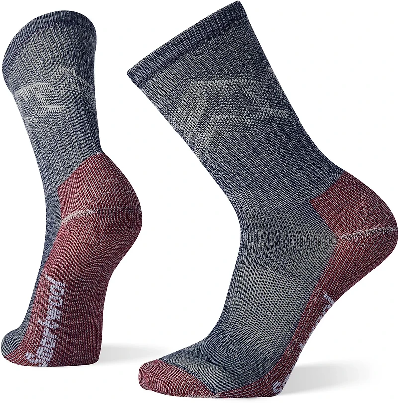 SmartWool Men’s Hike Classic Edition Light Cushion Mountain Pattern Crew Socks
