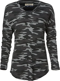 Magellan Outdoors Women's Happy Camper Waffle Camo Long Sleeve Shirt