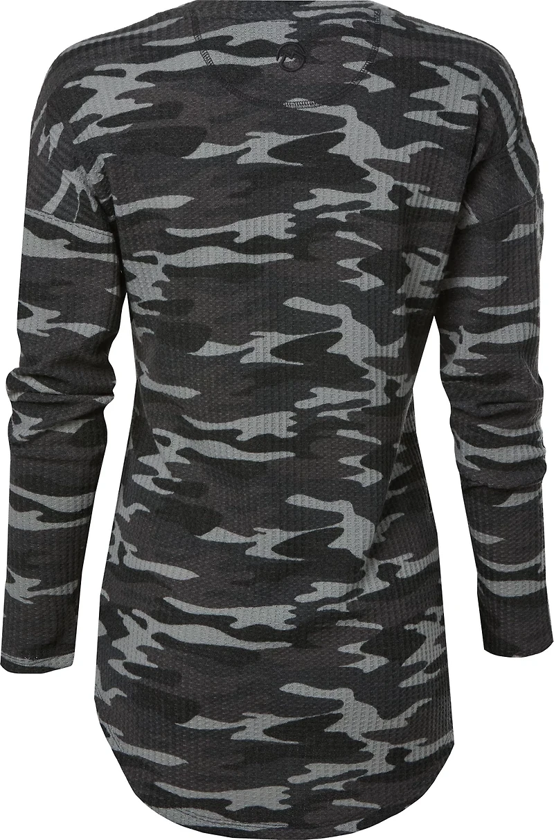 Magellan Outdoors Women's Happy Camper Waffle Camo Long Sleeve Shirt