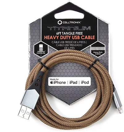 Celltronix Titanium Lightning 6 ft Braided Cable