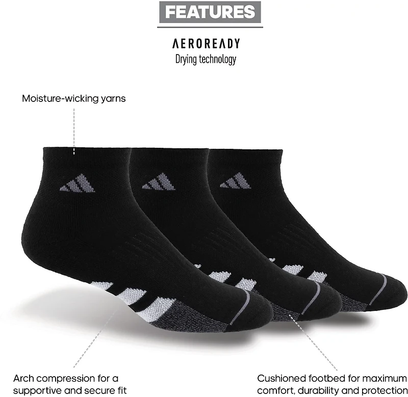 adidas Women's Cushion II Quarter Socks 3 Pack