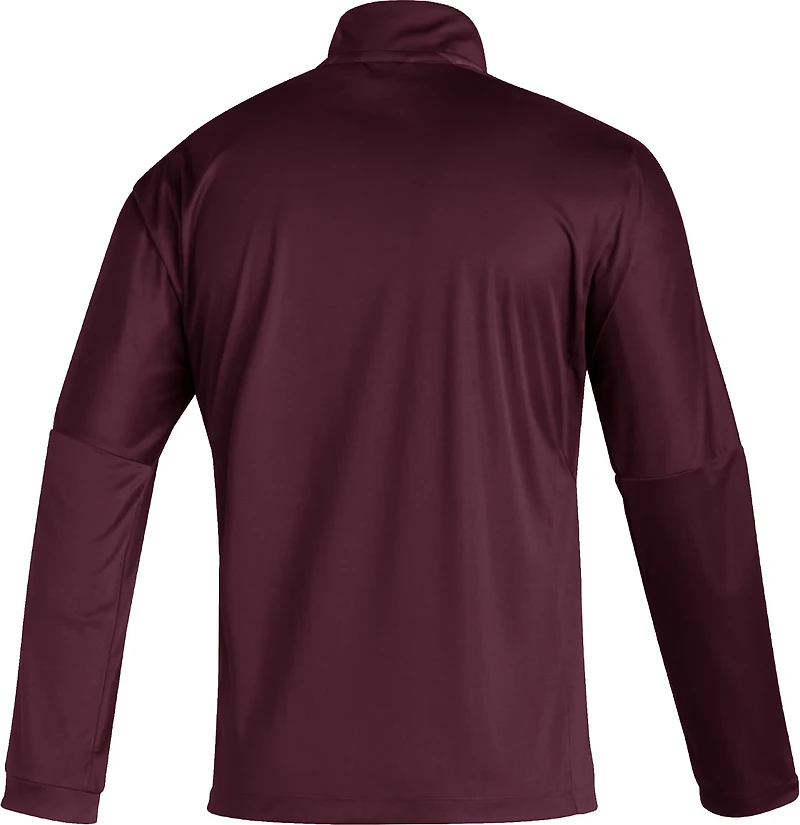 adidas Men's Mississippi State University Sideline Prime 21 1/4 Zip Long Sleeve Knit Pullover