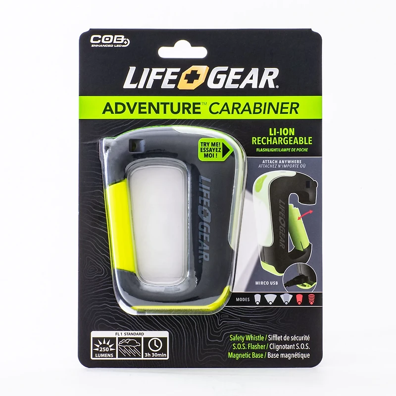 Life Gear USB Rechargeable Clip Light Flashlight