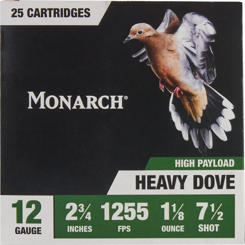 Monarch 12-Gauge 6 Shot Heavy Dove Shotshells 25 Rounds