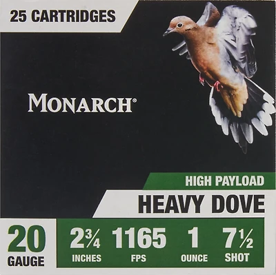 Monarch Heavy Dove Loads 20 Gauge Shotshells - 25 Rounds