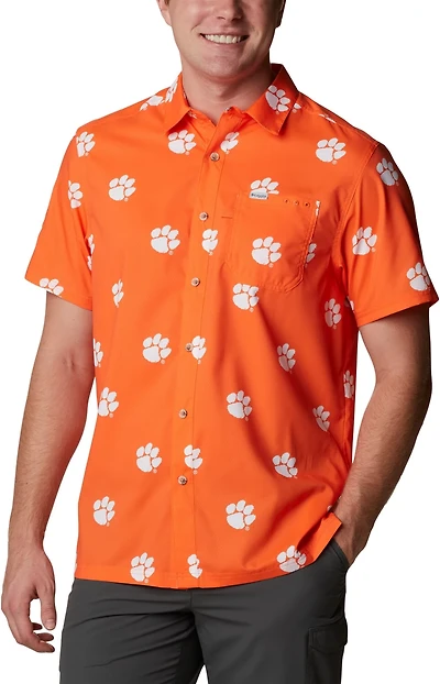 Columbia Sportswear Men's Clemson University CLG Super Slack Tide™ Logo Print Shirt