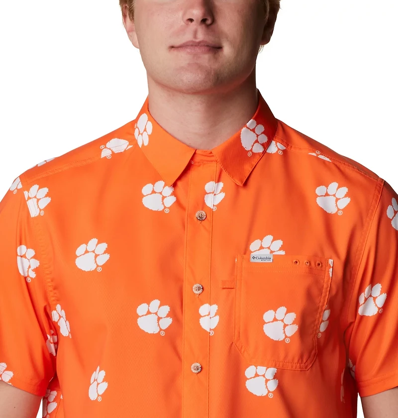 Columbia Sportswear Men's Clemson University CLG Super Slack Tide™ Logo Print Shirt