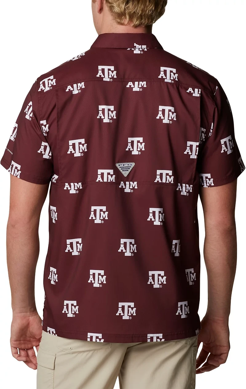 Columbia Sportswear Men's Texas A&M University CLG Super Slack Tide™ Logo Print Shirt