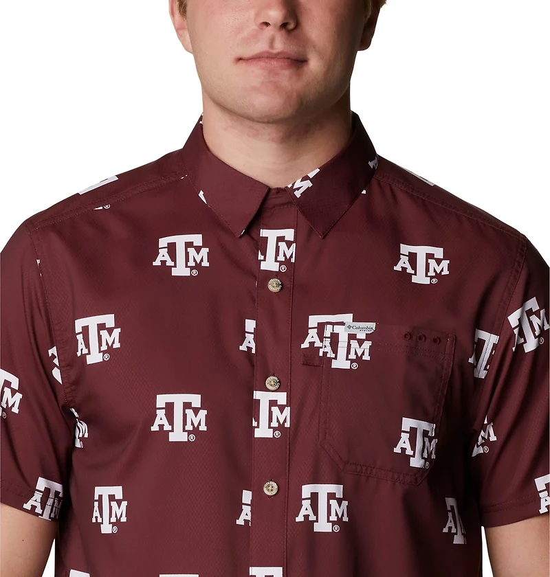 Columbia Sportswear Men's Texas A&M University CLG Super Slack Tide™ Logo Print Shirt