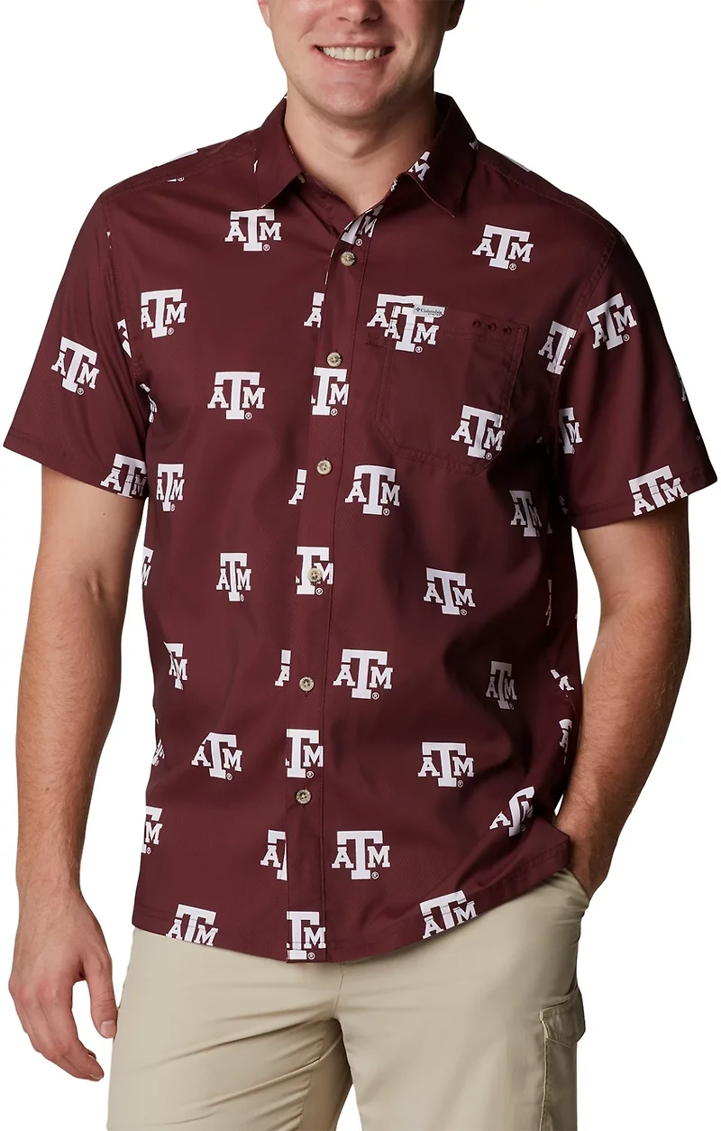 Columbia Sportswear Men's Texas A&M University CLG Super Slack Tide™ Logo Print Shirt