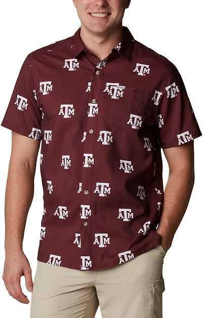 Columbia Sportswear Men's Texas A&M University CLG Super Slack Tide™ Logo Print Shirt