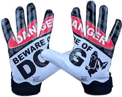 Battle Youth Beware of Dog Football Gloves