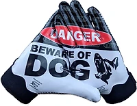 Battle Youth Beware of Dog Football Gloves