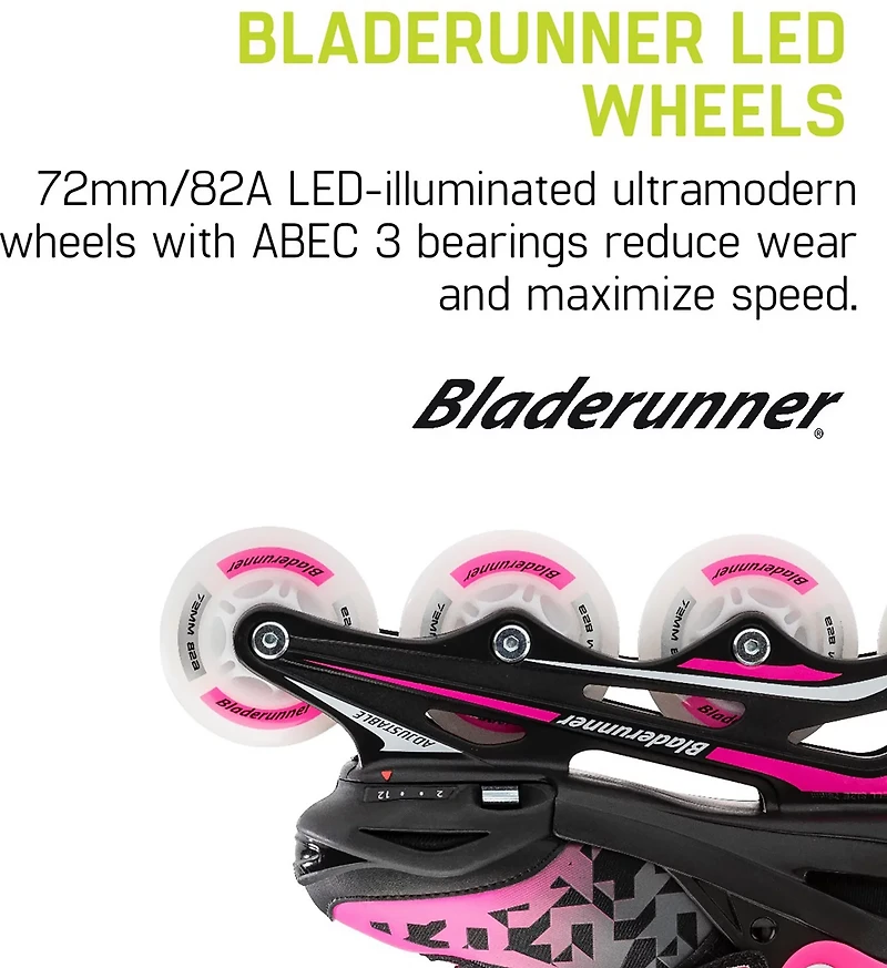Rollerblade Girls' Phoenix Flash 12J-2 Adjustable LED In-Line Skates