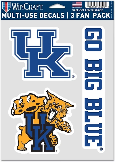 WinCraft University of Kentucky Fan Decals 3-Pack