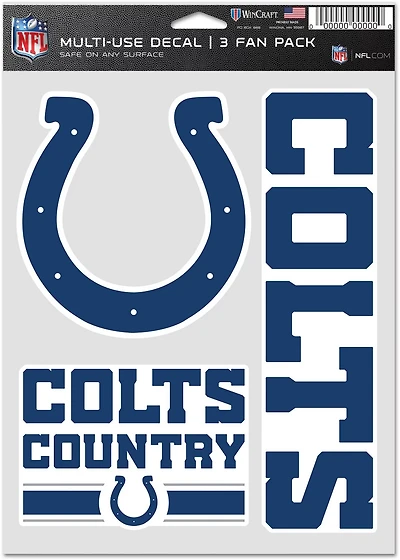WinCraft Indianapolis Colts Fan Decal 3-Pack
