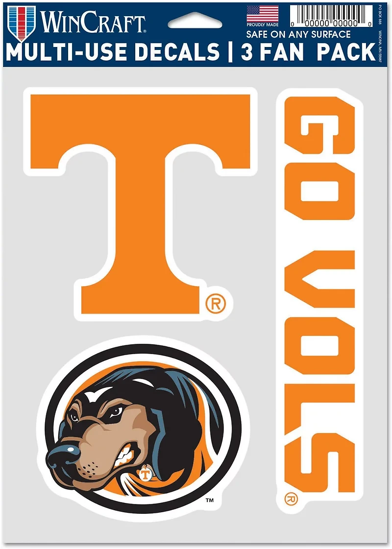 WinCraft University of Tennessee Fan Decals 3-Pack