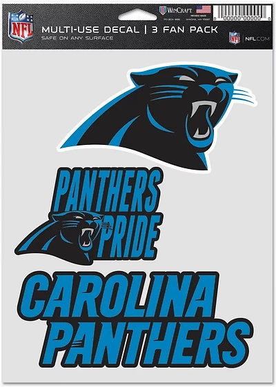 WinCraft Carolina Panthers Fan Decals 3-Pack