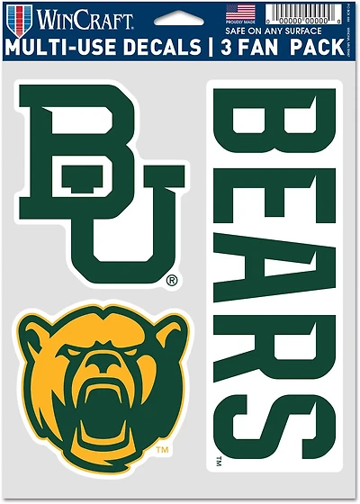 WinCraft Baylor University Fan Decals 3-Pack