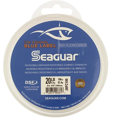 Seaguar SW BlueLabel 20 lb 100 yd Fluorocarbon Lead Fishing Line