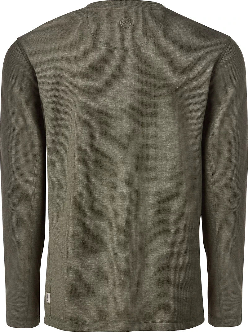 Magellan Outdoors Men's Base Camp Thermal Heathered Long Sleeve Henley Top