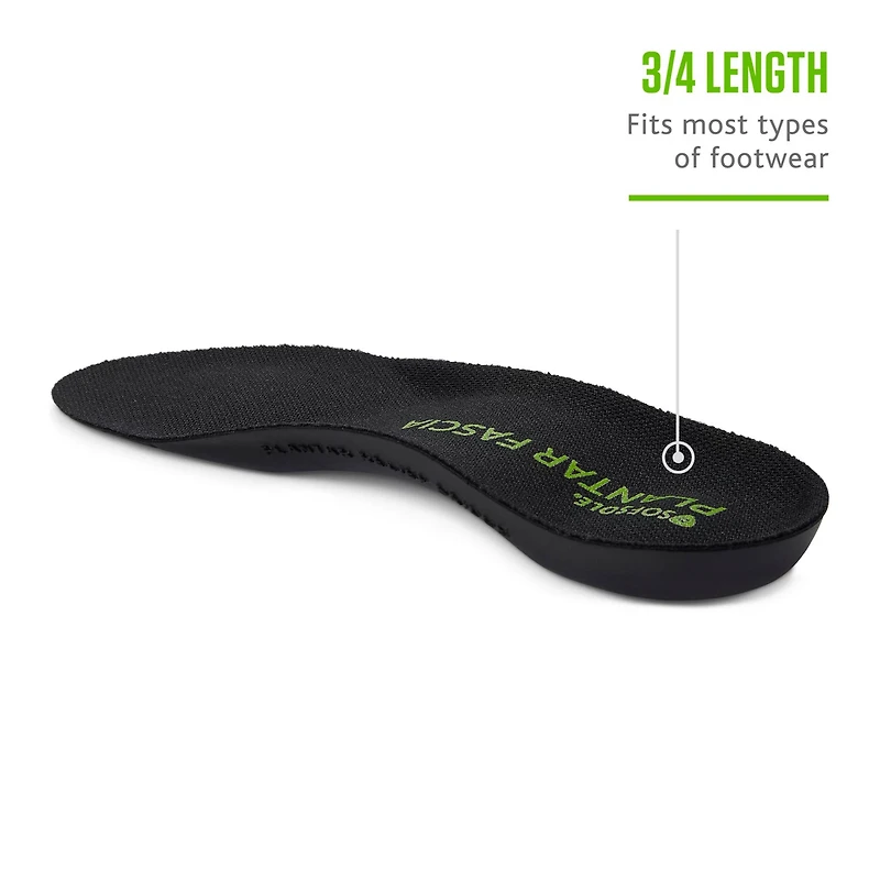 Sof Sole Men's 3/4-Length Plantar Fascia Orthotic Insoles