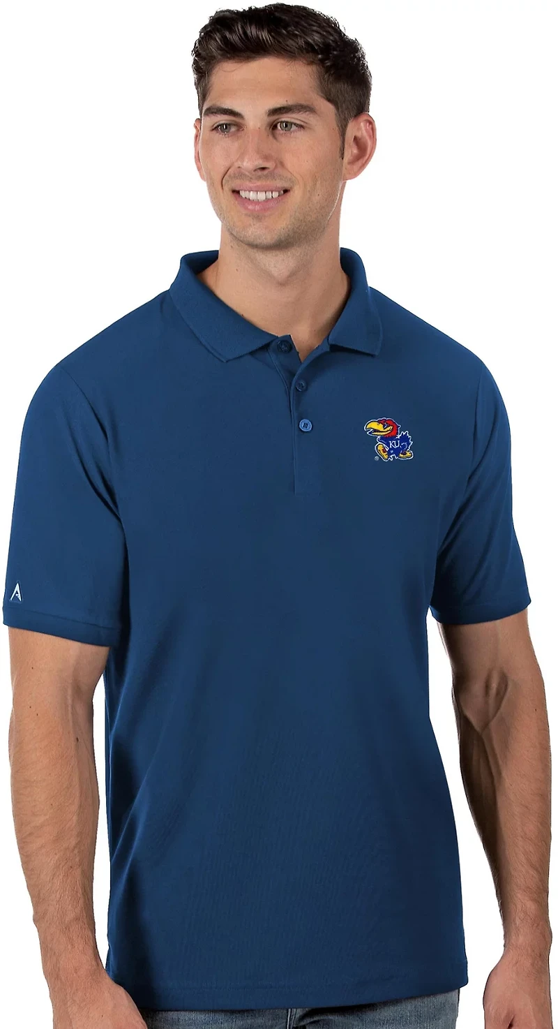 Antigua Men's University of Kansas Legacy Pique Polo Shirt