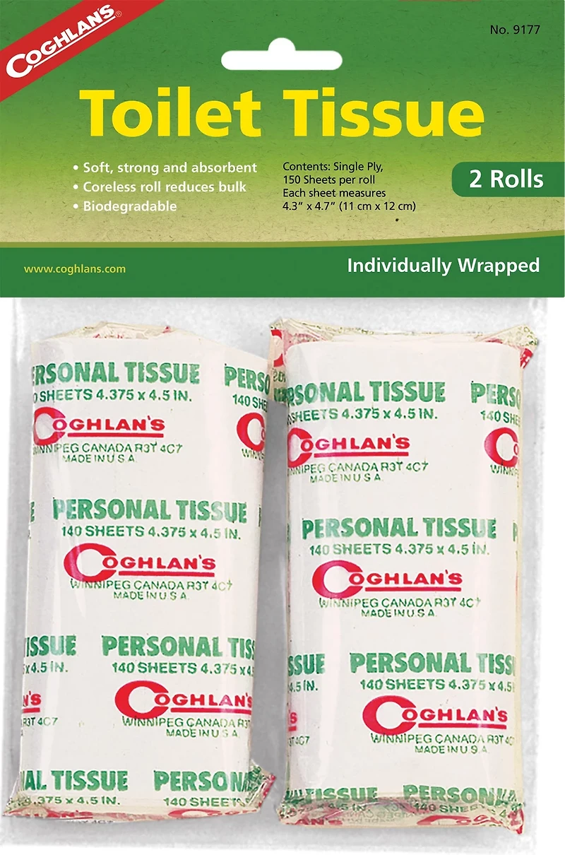 Coghlan's Personal Toilet Tissue 2-Pack