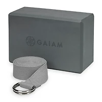 Gaiam Block and Strap Yoga Combo