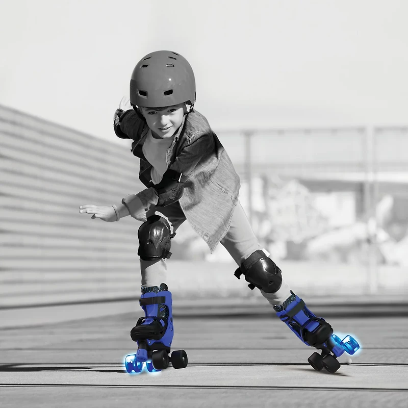 NEON Boys' Adjustable Light-Up Quad Skates